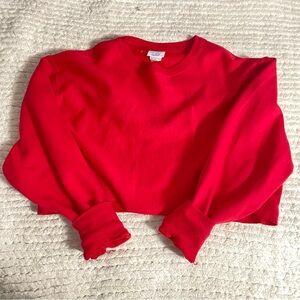 Red Champion Cropped Sweatshirt